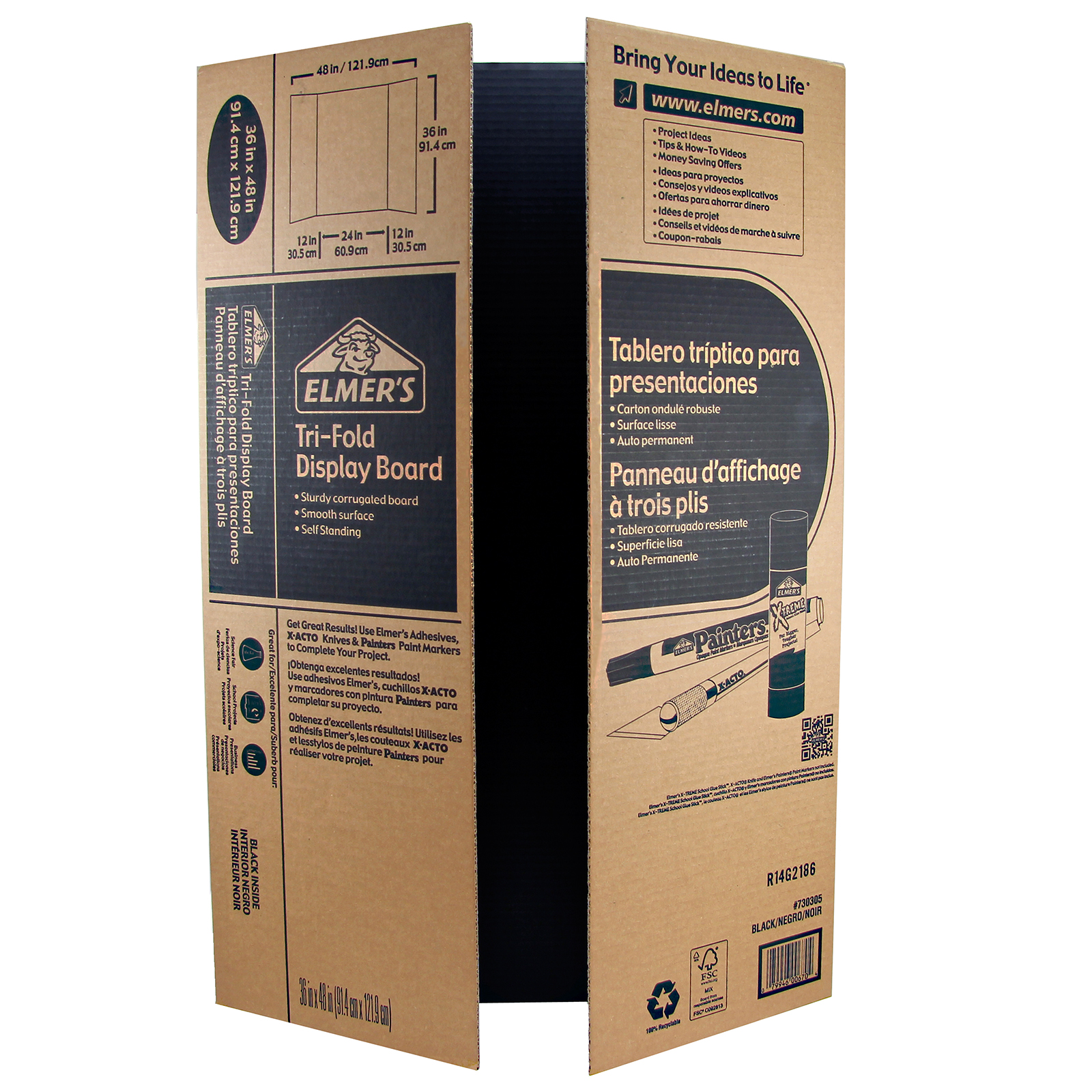 elmer s 174 corrugated tri fold display board tri fold display board template